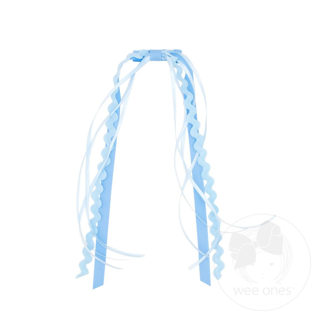 Grosgrain and Ric-Rac Ribbon Streamer Hair Clip | Blue