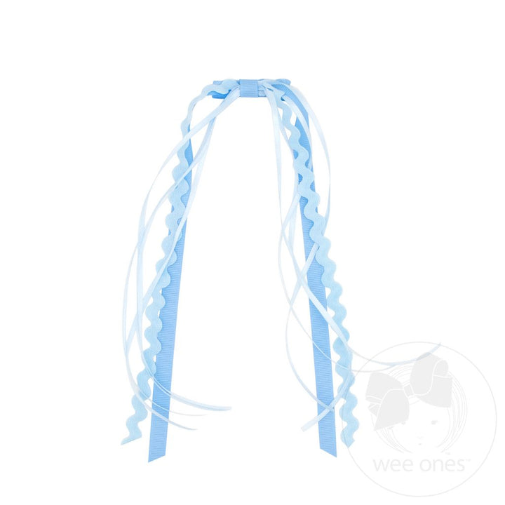 Grosgrain and Ric-Rac Ribbon Streamer Hair Clip | Blue