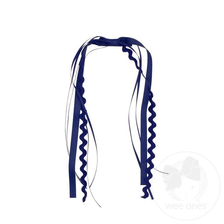 Grosgrain and Ric-Rac Ribbon Streamer Hair Clip | Navy