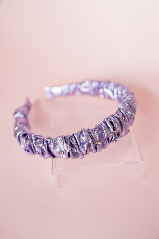 Metallic Scrunch Headband | Purple