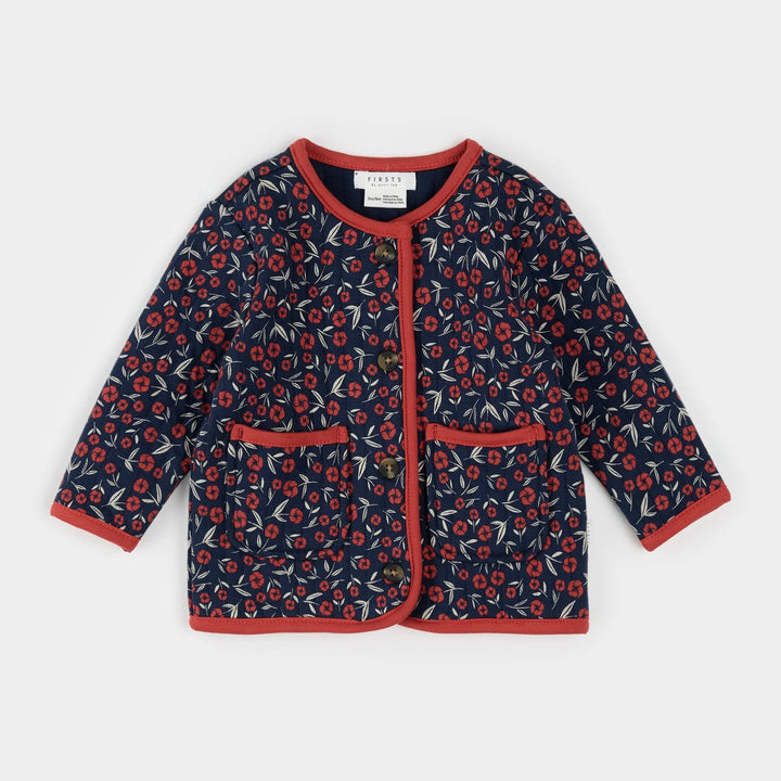 Poppy Quilted Cardigan | Navy
