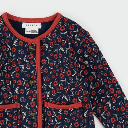 Poppy Quilted Cardigan | Navy