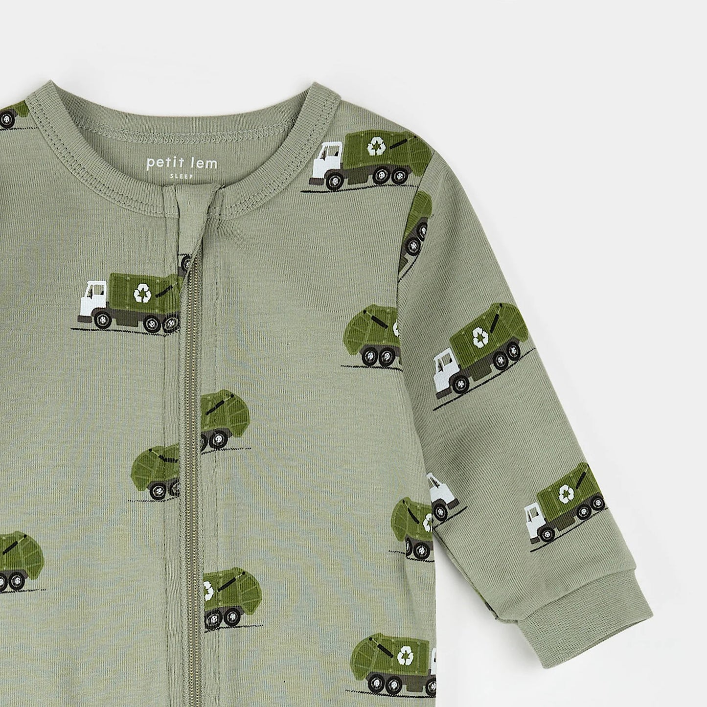 Footed Sleeper | Green Recycling Trucks