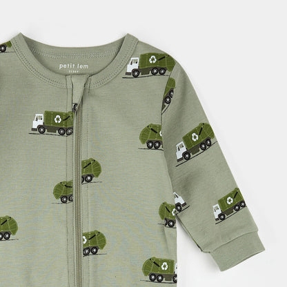 Footed Sleeper | Green Recycling Trucks