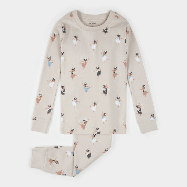 Long Sleeve Pajama Set | Cream Ballerina