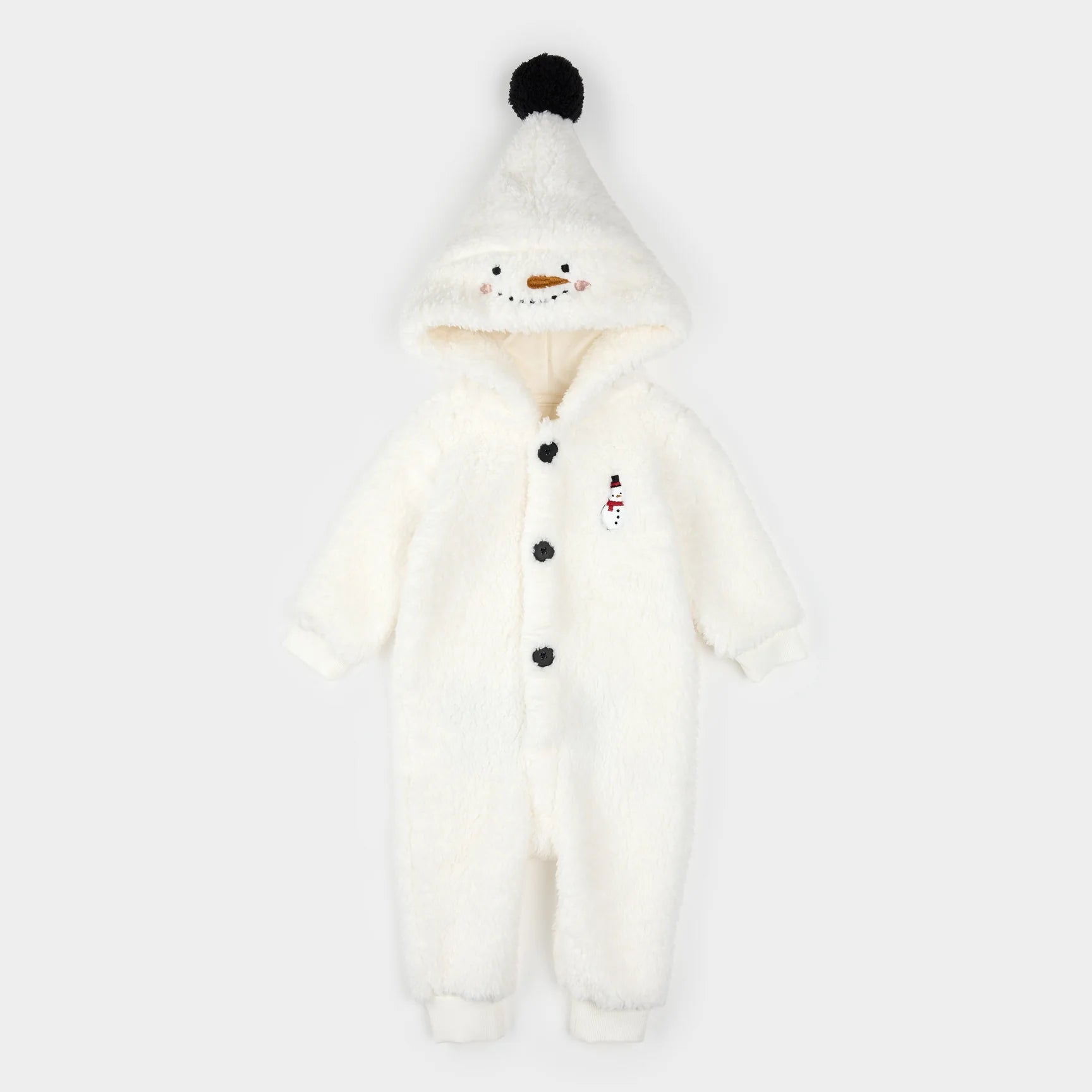 Sherpa Snowman Hooded Playsuit