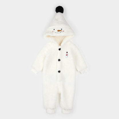 Sherpa Snowman Hooded Playsuit