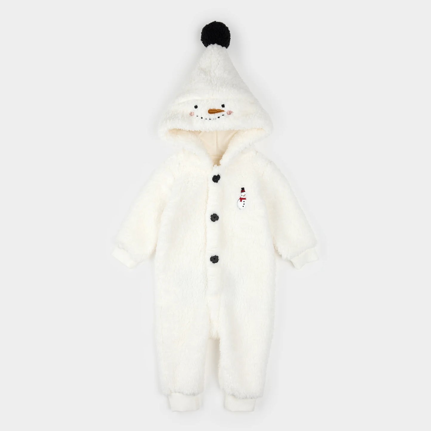 Sherpa Snowman Hooded Playsuit