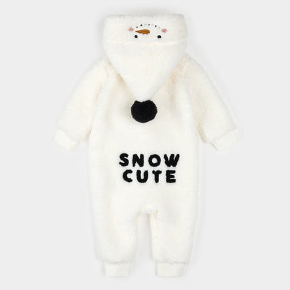 Sherpa Snowman Hooded Playsuit