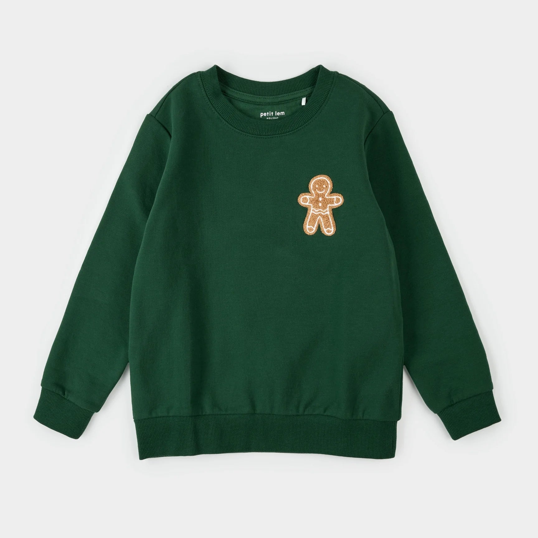 Dark Green Fleece Sweatshirt | Gingerbread Man