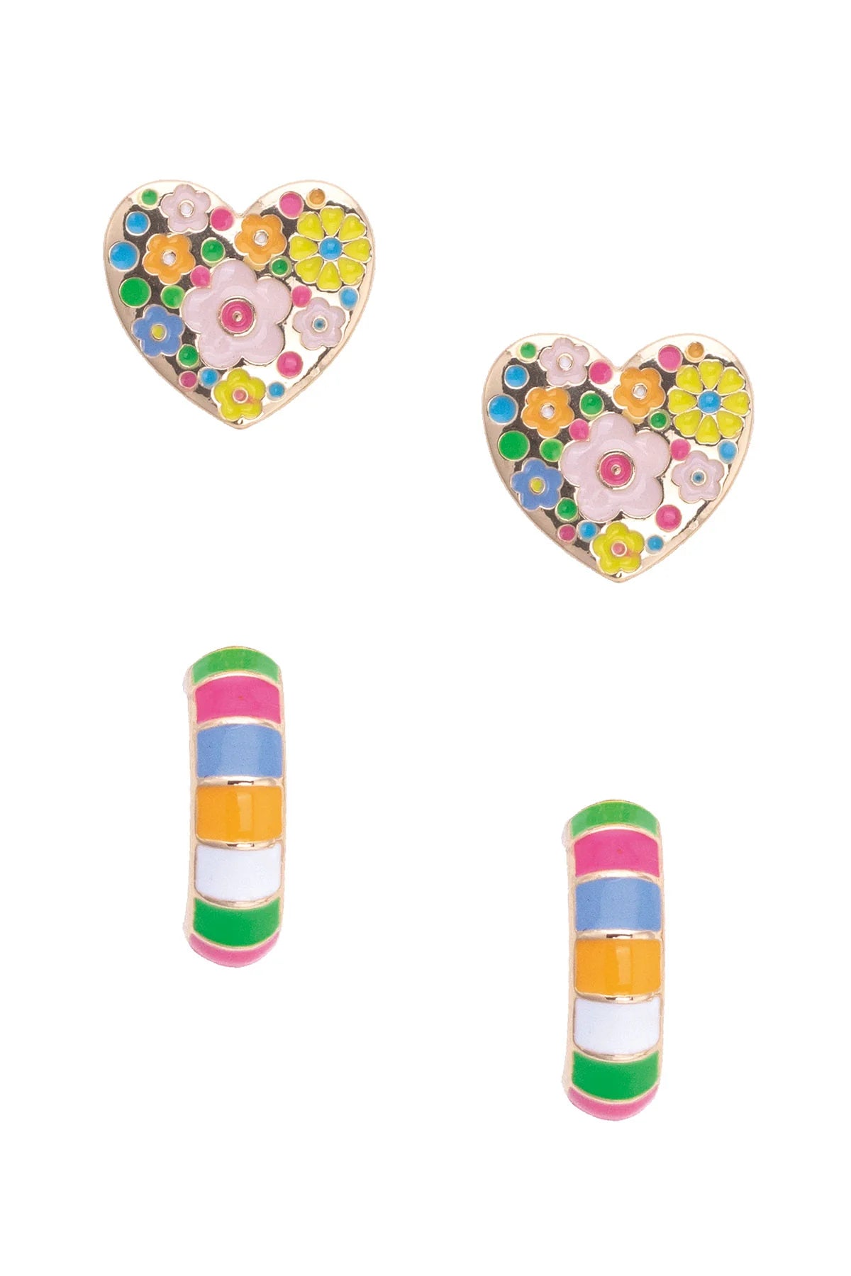 Presley Heart & Huggie Earring Set
