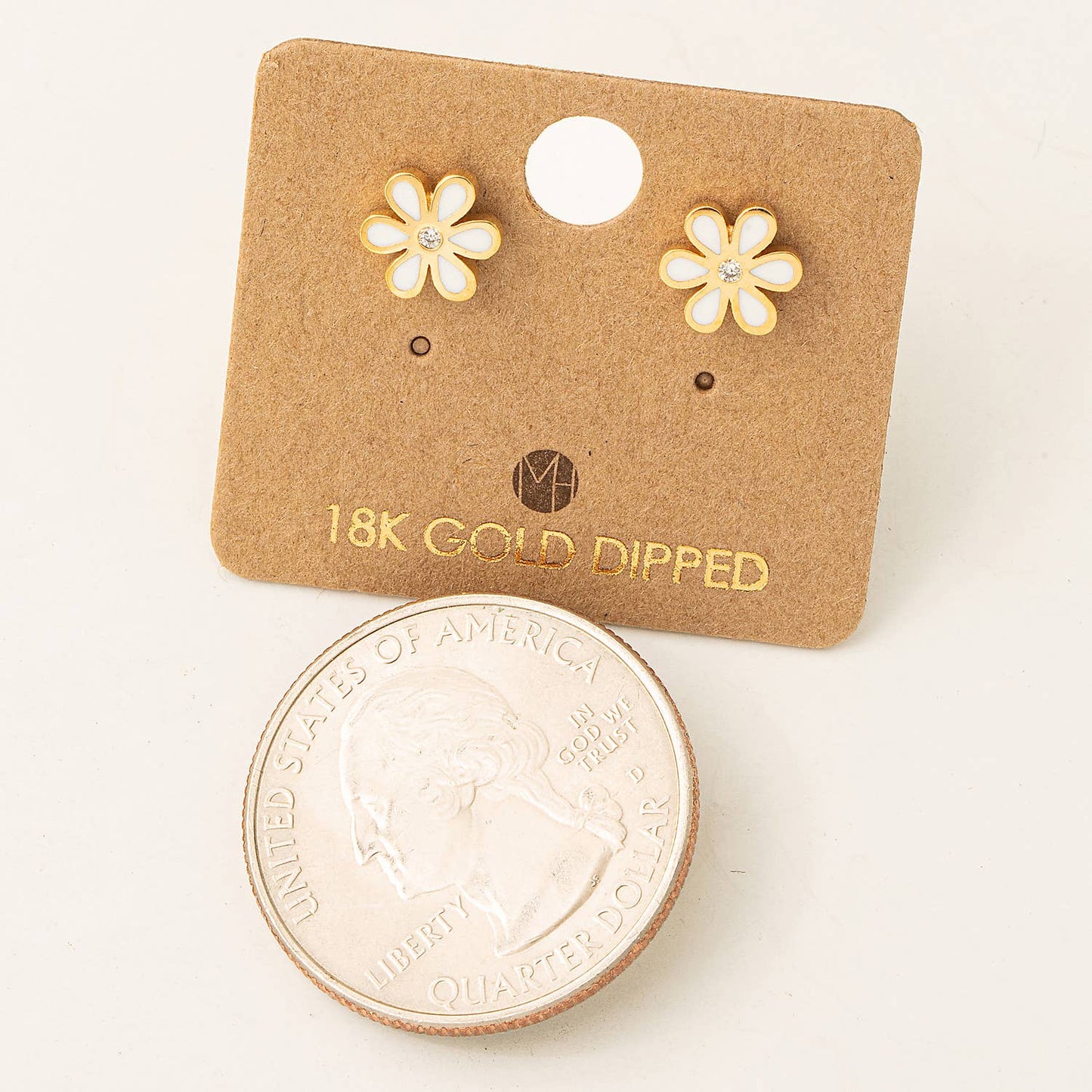 Enamel Flower Stud Earrings | Pink