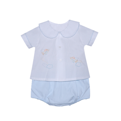 Blue Avery Diaper Set | Airplane