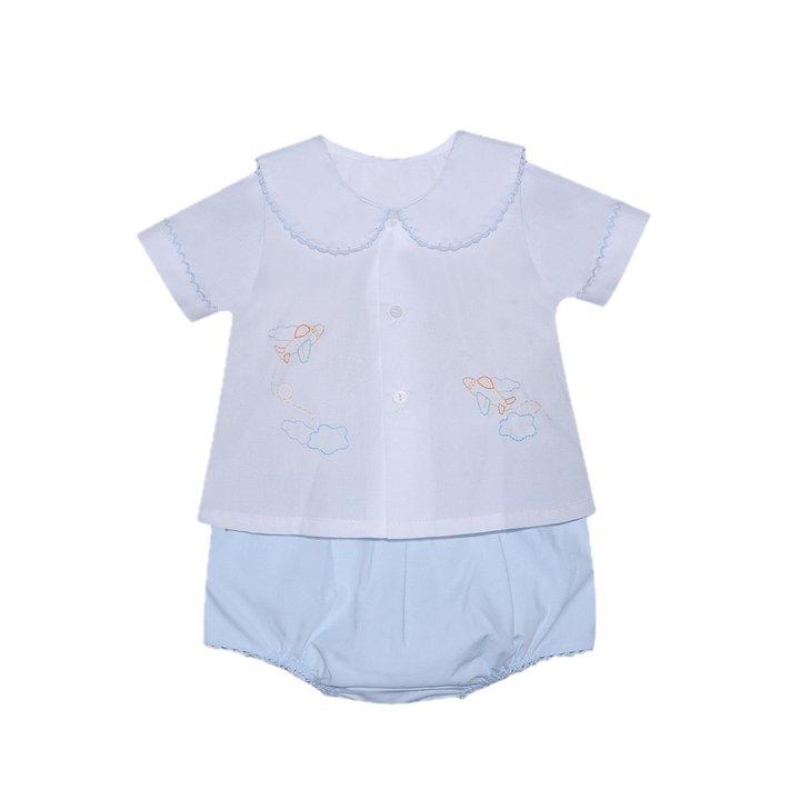 Blue Avery Diaper Set | Airplane