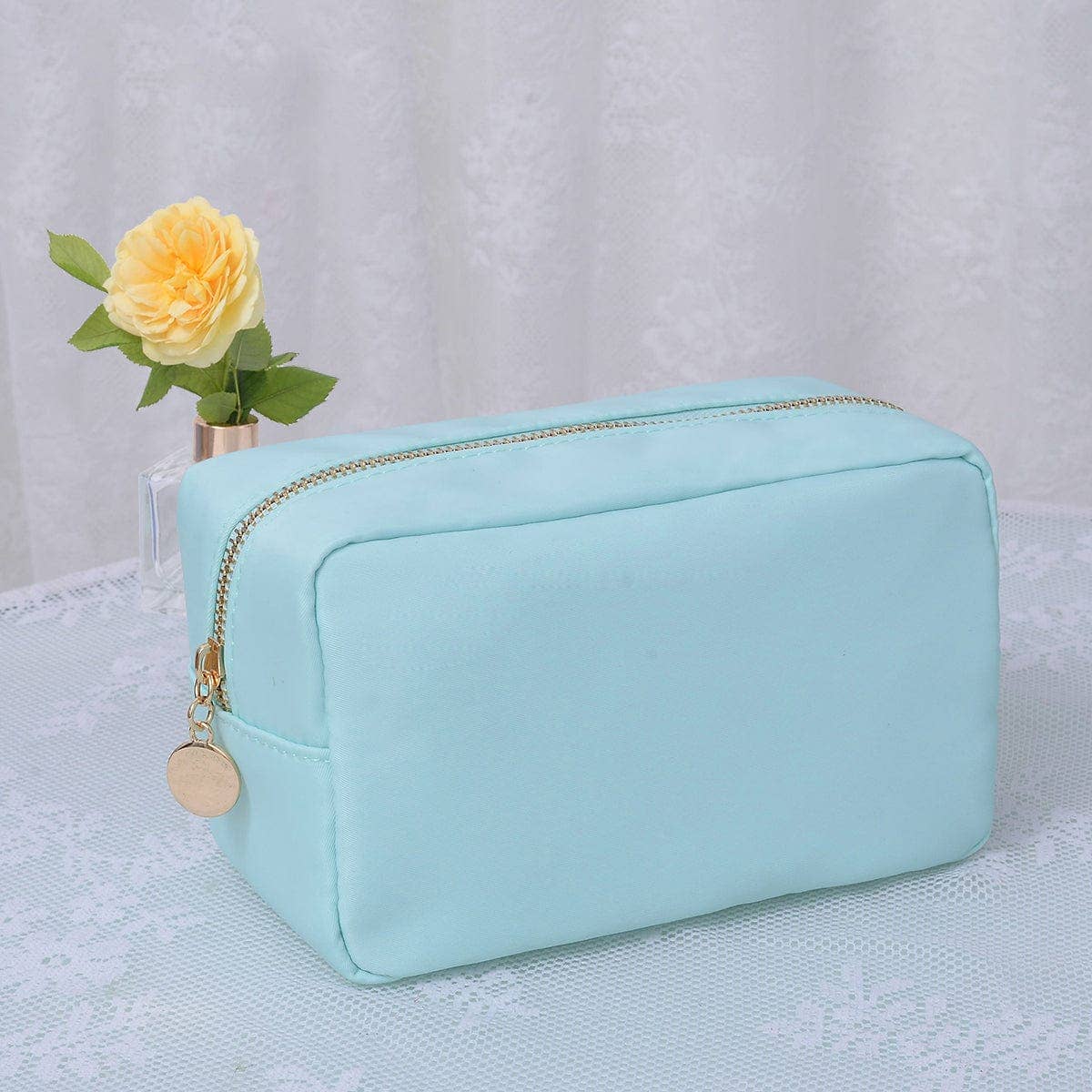 Round Zippered Nylon Pouch Bag (includes 2 complimentary patches)