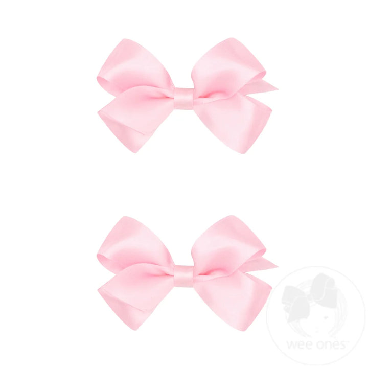 Mini Satin Bow Pair | Light Pink