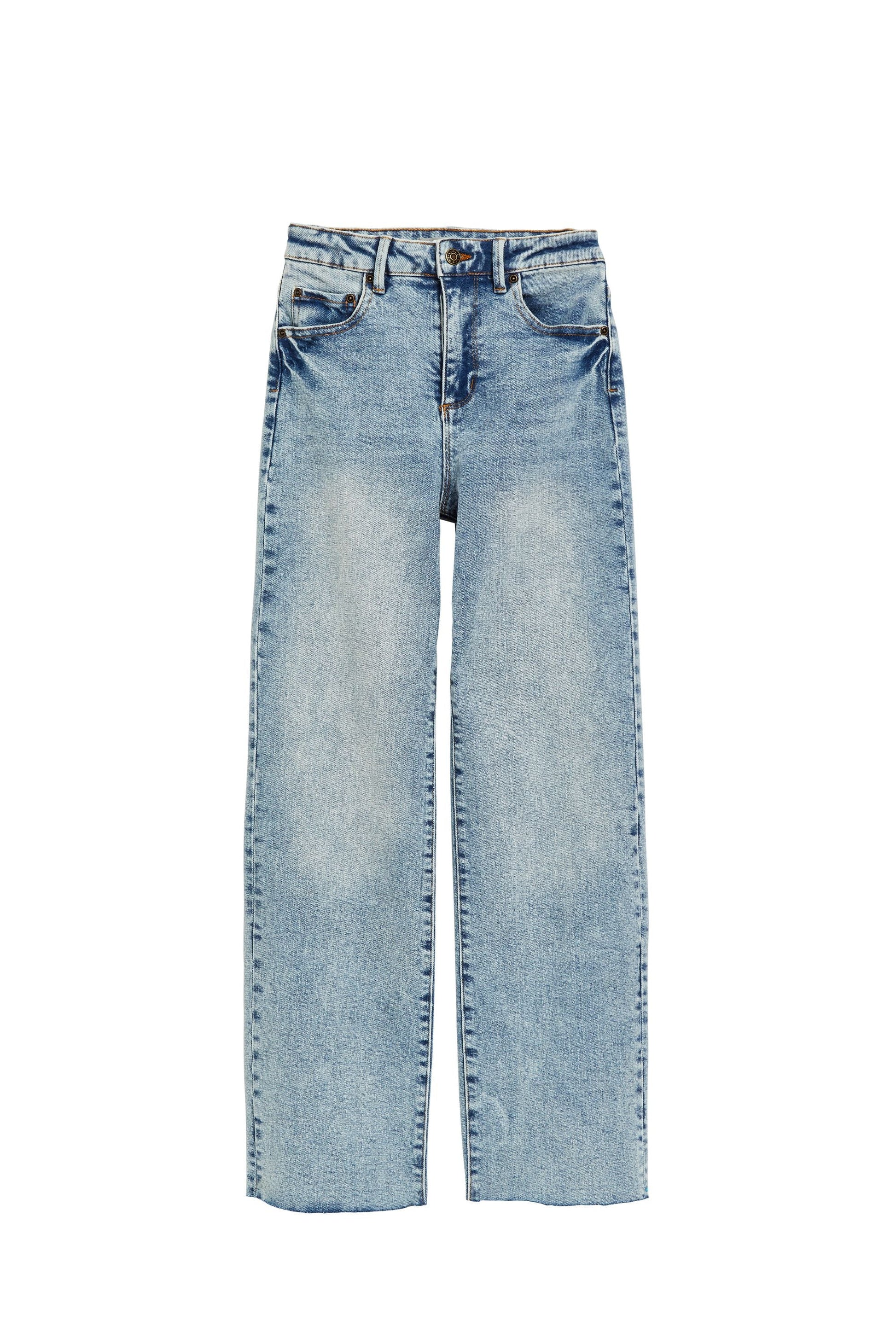 Fray Hem Crop Straight Leg Jean | Light Indigo