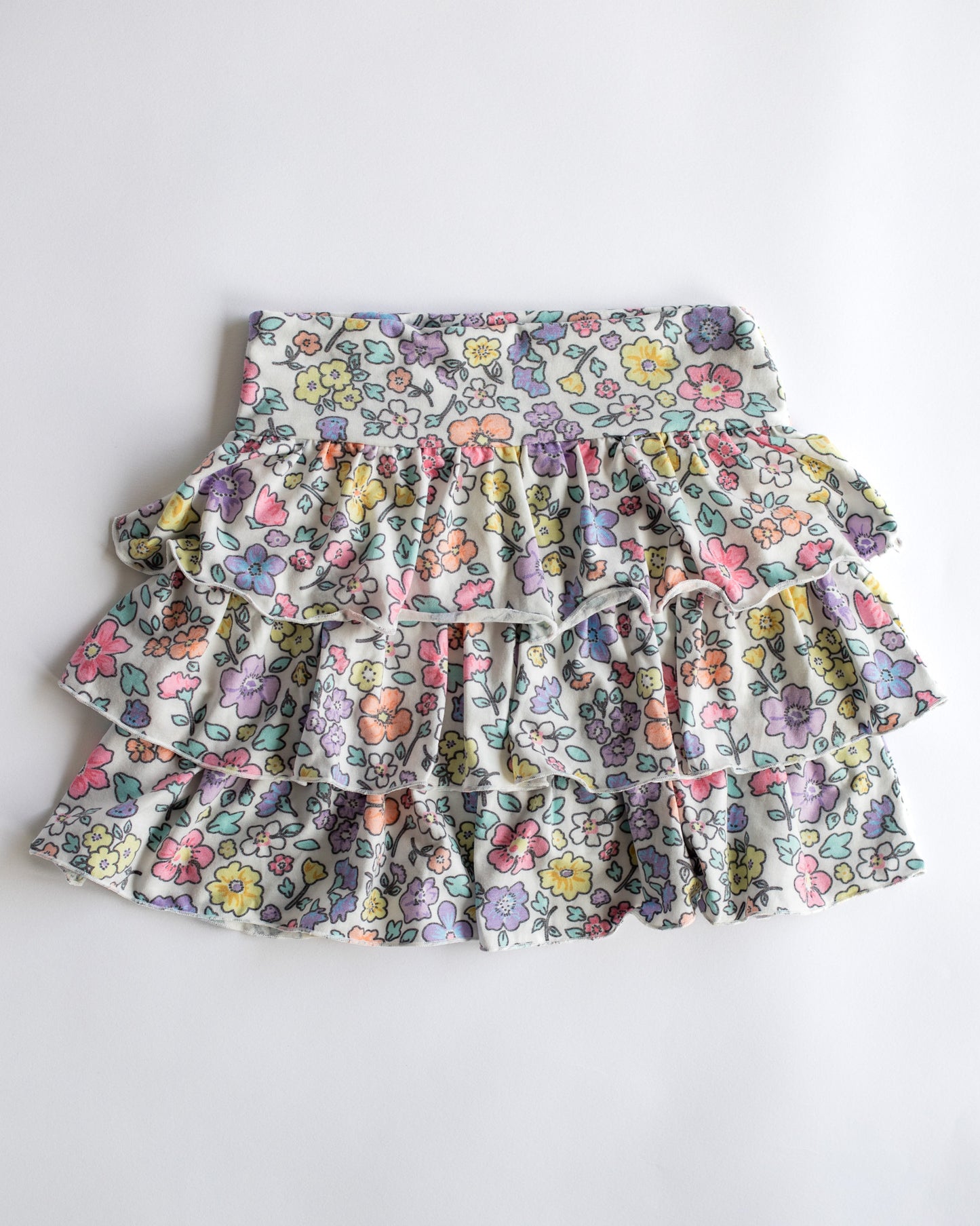 Multi Flower Tiered Skirt