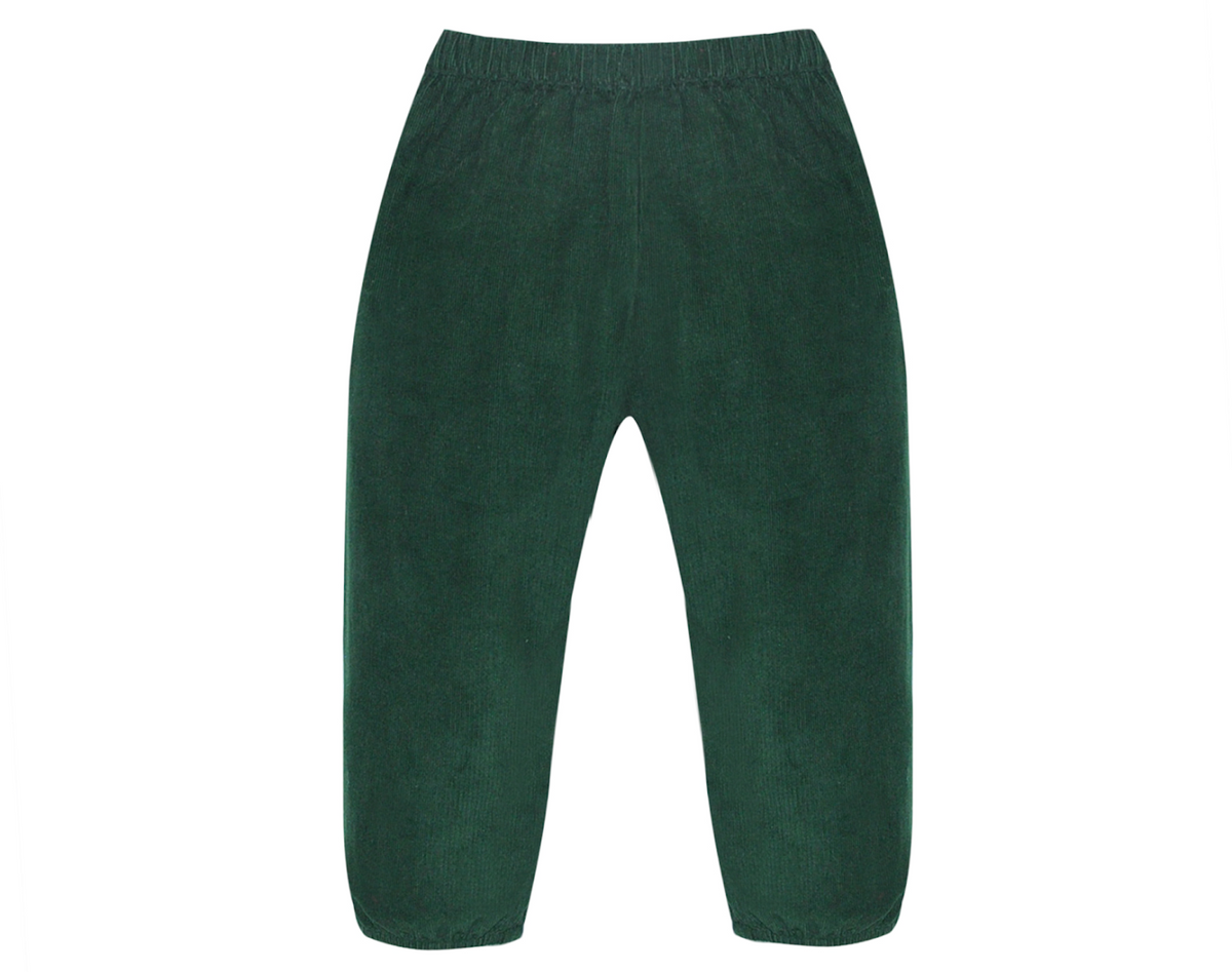 Christmas Green Cord Logan Elastic Pant