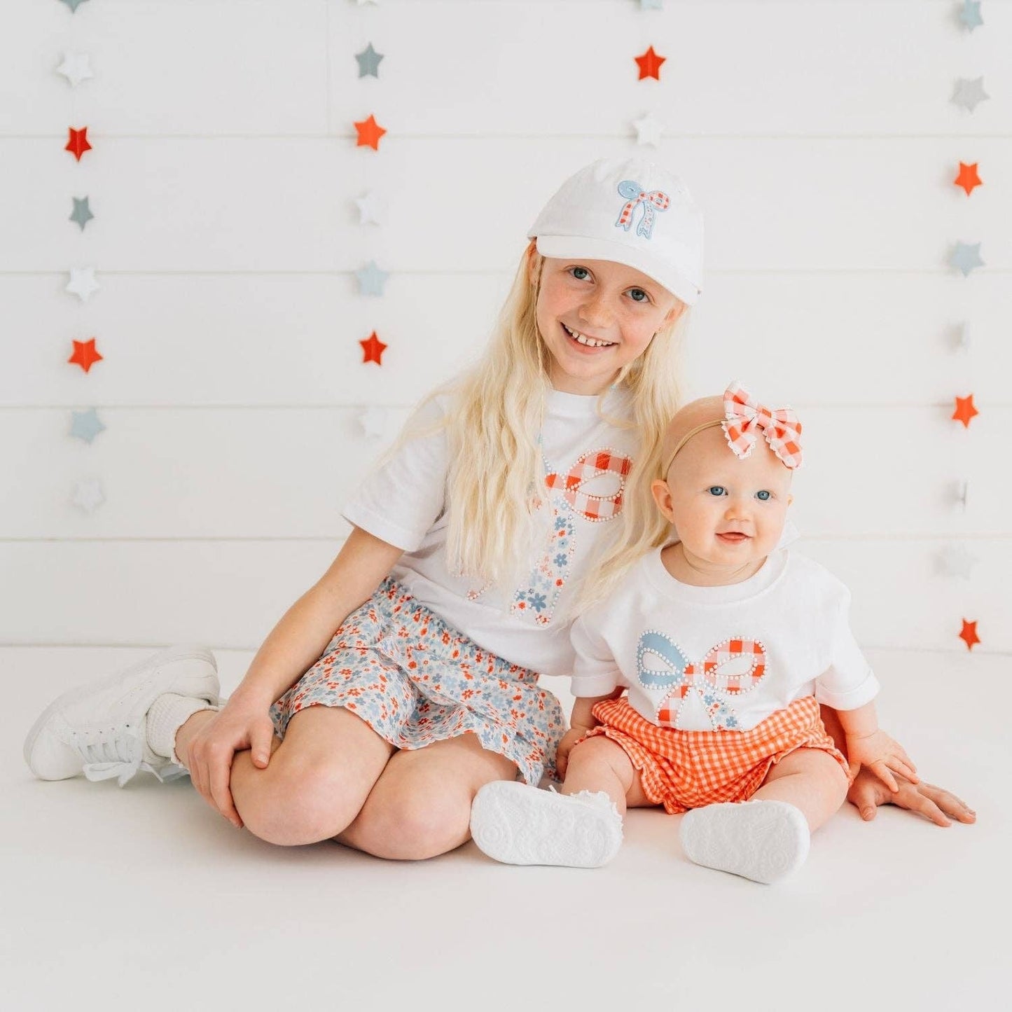 Patchwork Bow Patch Patch Baseball Hat - Fourth of July
