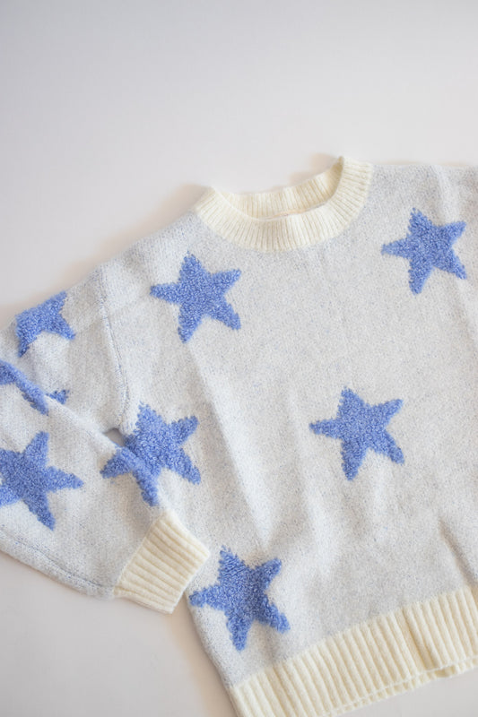 Star Sweater | White + Blue