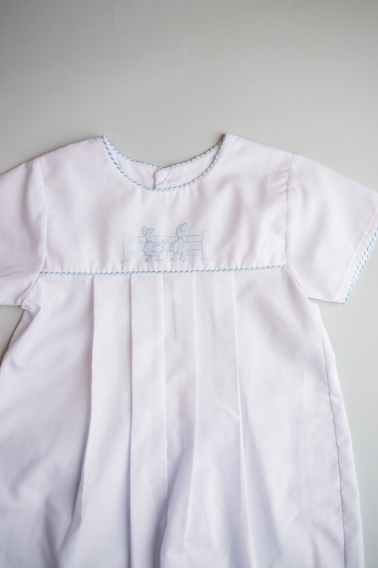 George Embroidered Duck Shortall | White