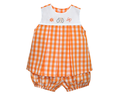 Hound Dog Orange & White Bloomer Set