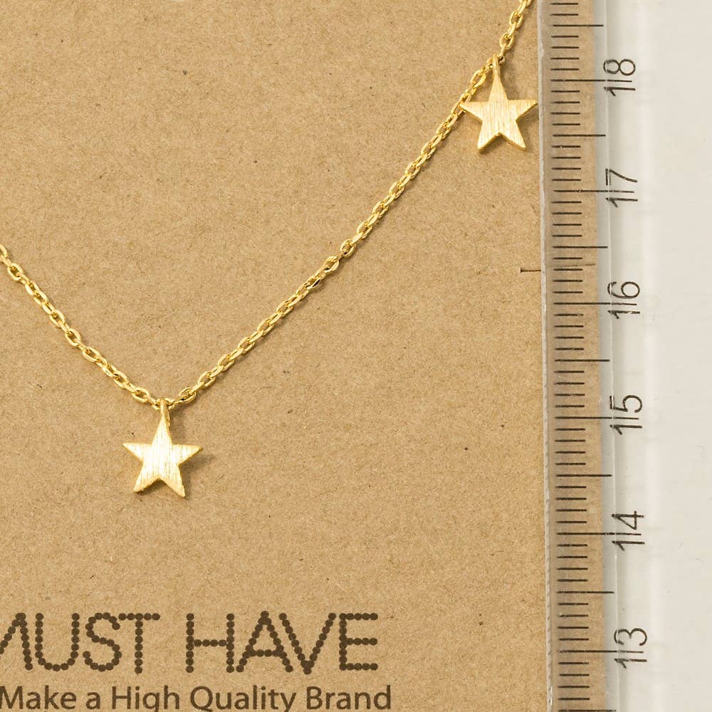 Gold Dipped Dainty Star Station Necklace