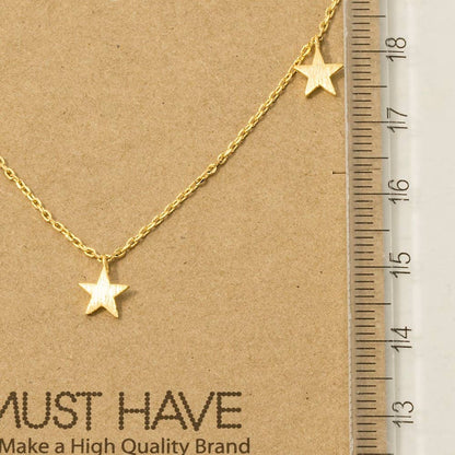 Gold Dipped Dainty Star Station Necklace