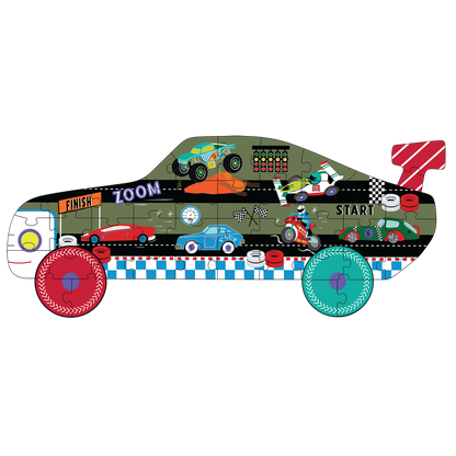 Cars 40pc "Racing Car" Shaped Jigsaw