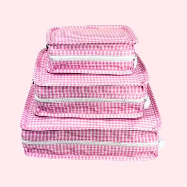 Pink Gingham Stacking Set | Glossy