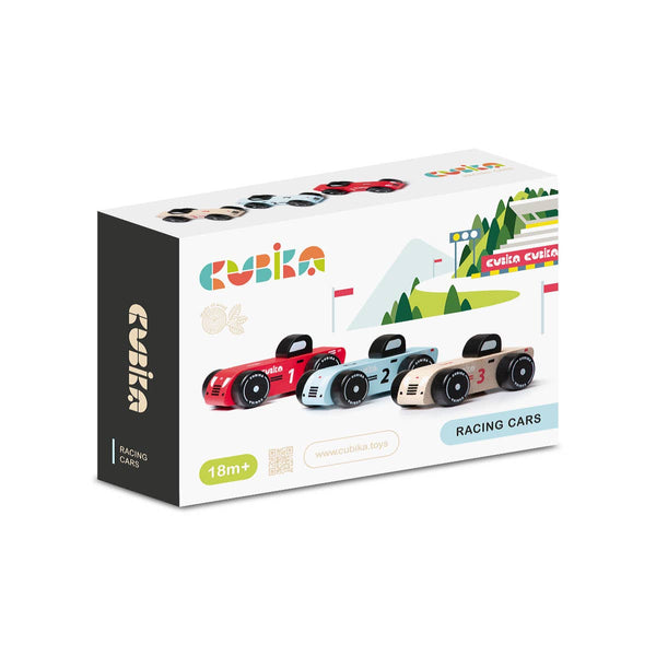 Cubika Wooden Vehicle Set Racing Cars