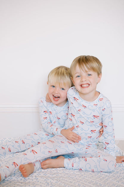Long Sleeve Pajama Set | Airplanes