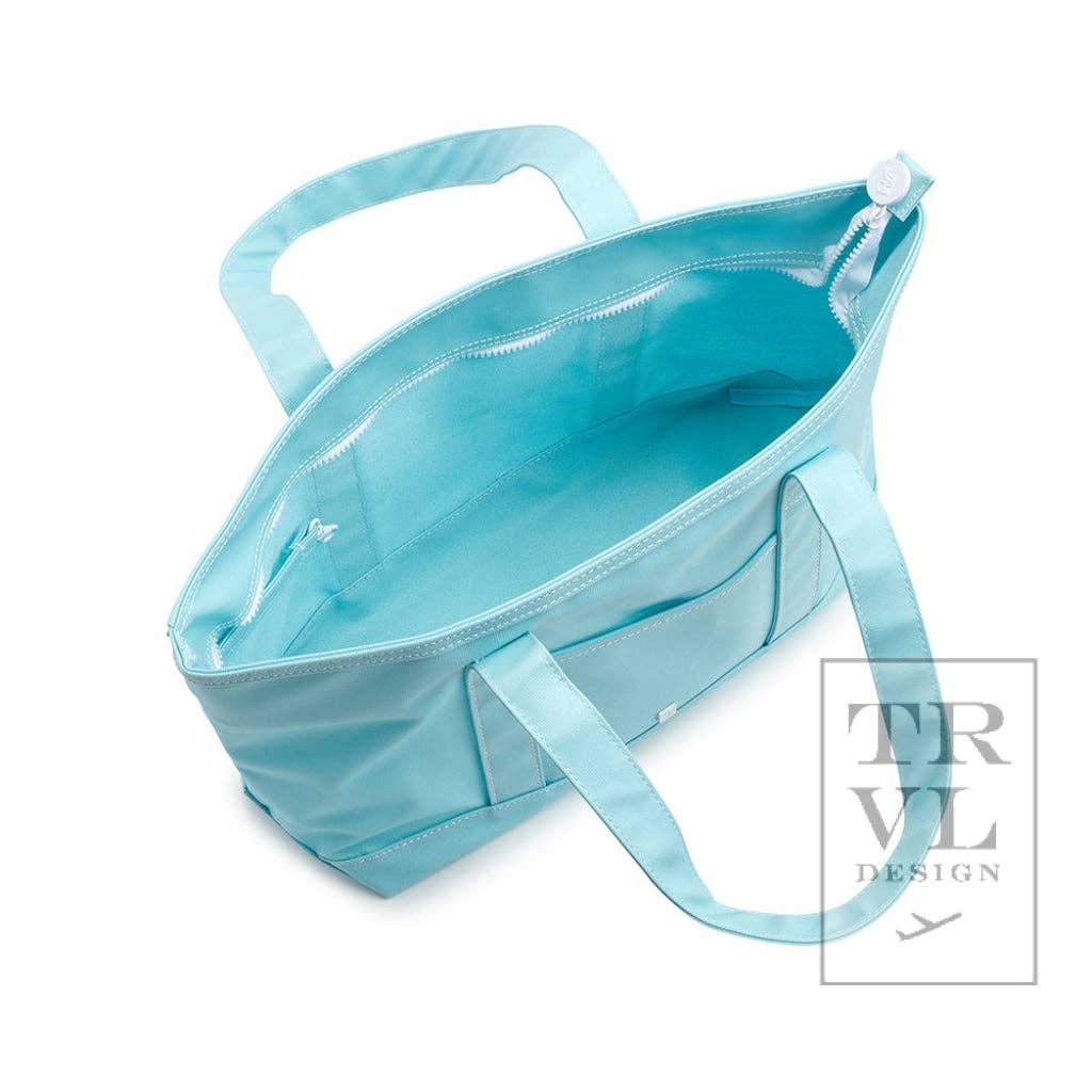 Medium Coated Canvas Tote | Midi Lake Blue