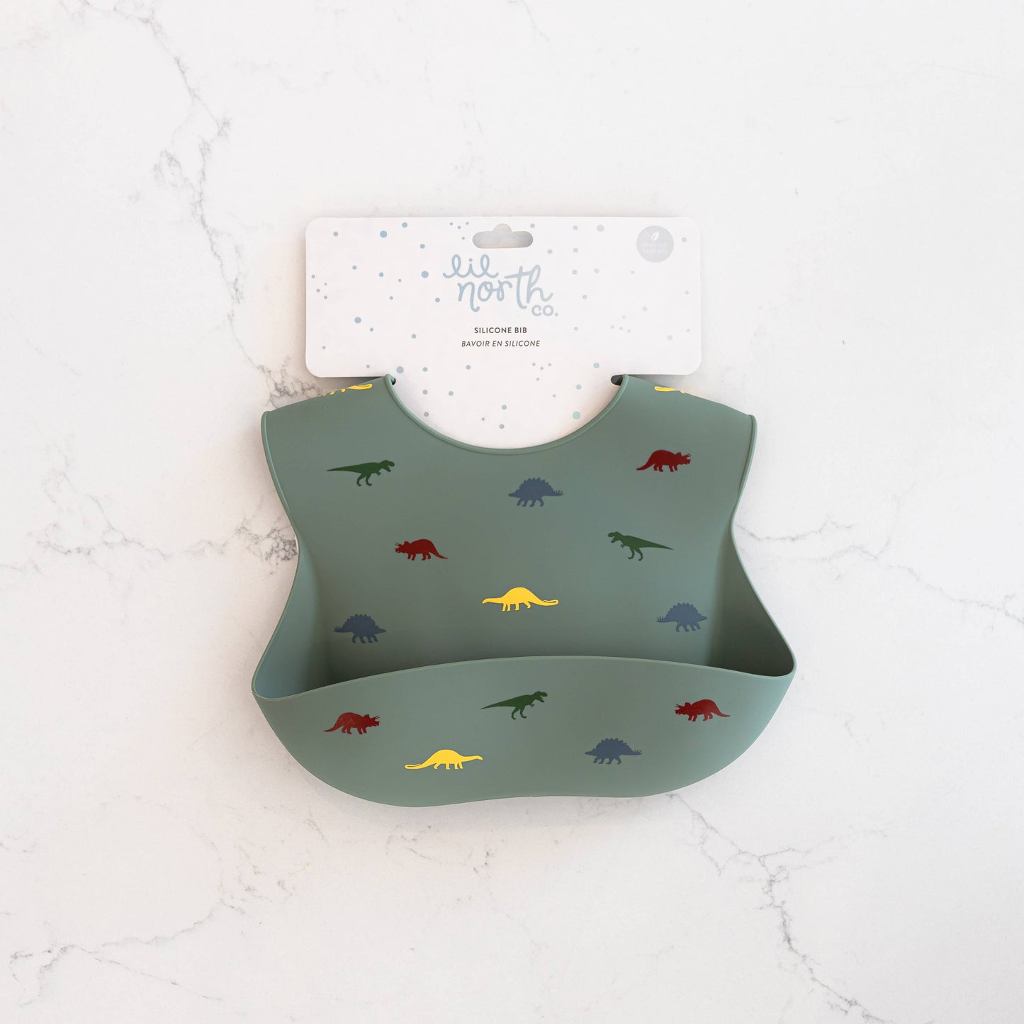 Stamped Dino Silicone Bib