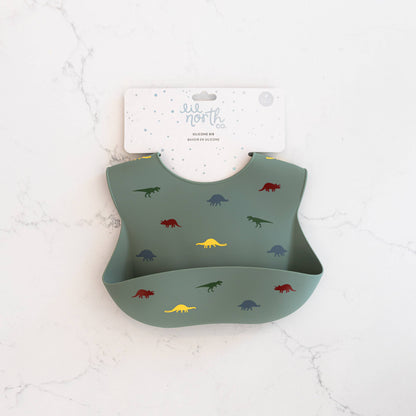 Stamped Dino Silicone Bib