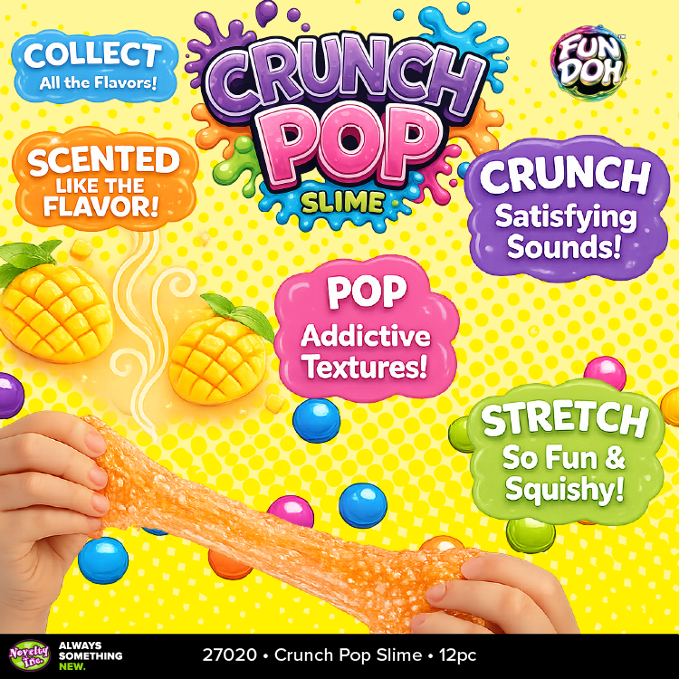 Fun Doh Crunch Pop Color Sensory Squishy Slime | Assorted