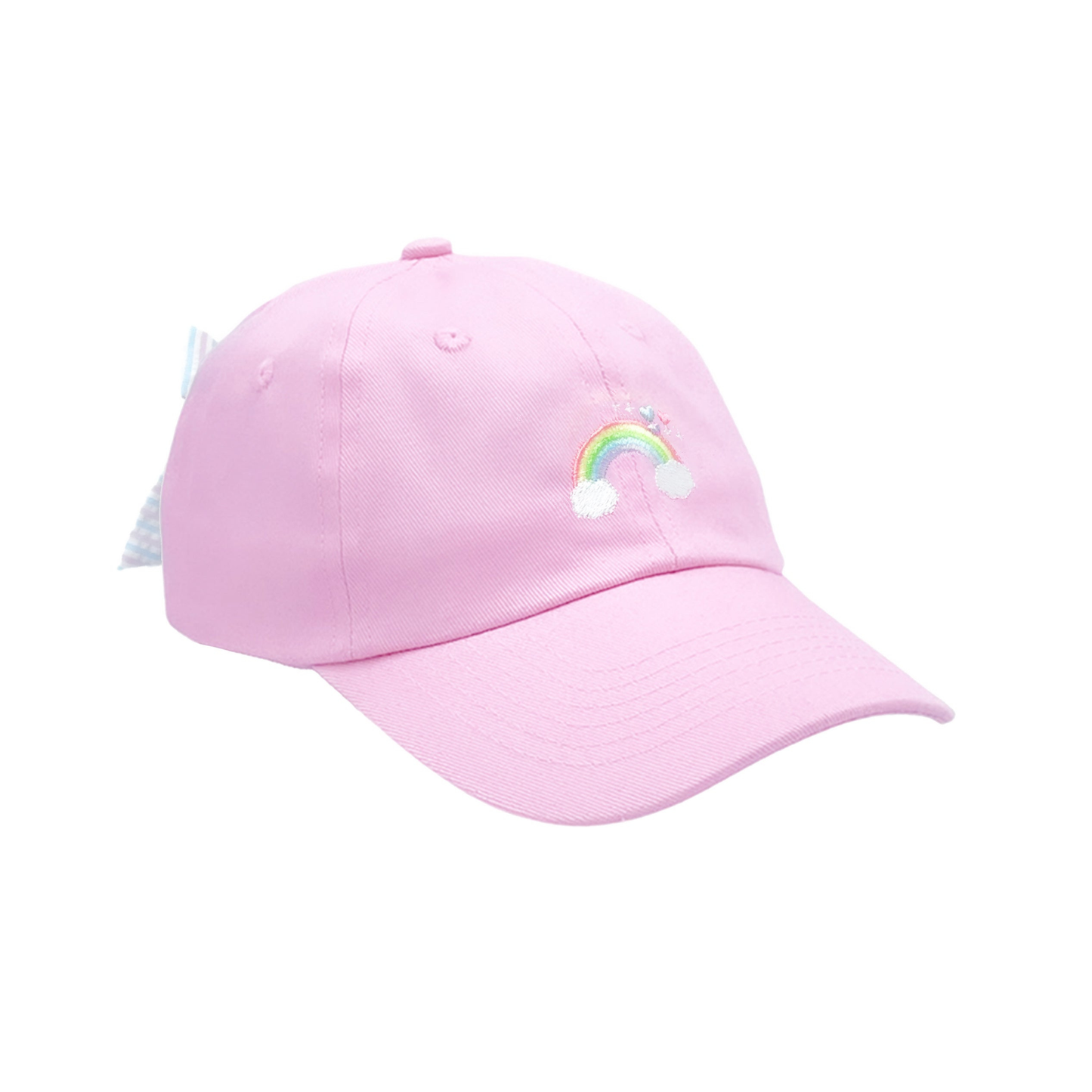 Rainbow Sparkle Bow Baseball Hat