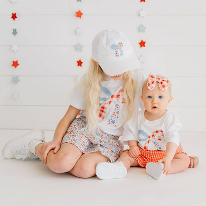 Patchwork Bow Patch Patch Baseball Hat - Fourth of July