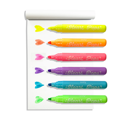 Heart Pops: Neon Highlighters (Set of 6)