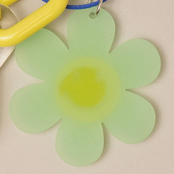 Happy Face Flower Chunky Keychain