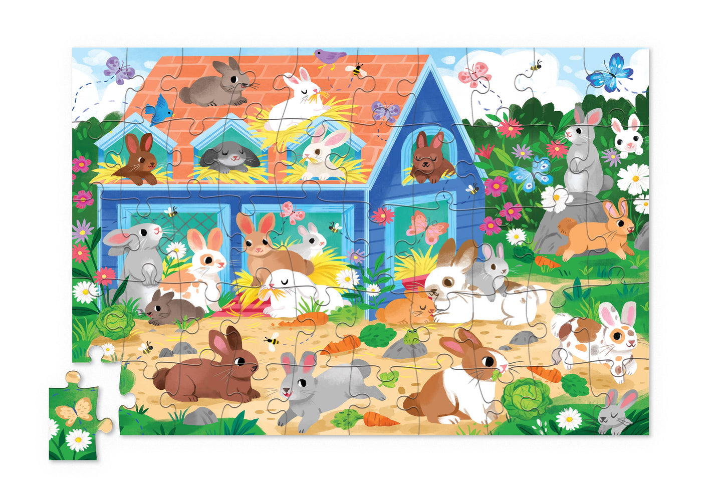 50-Piece Flat House Puzzle - Bunny House