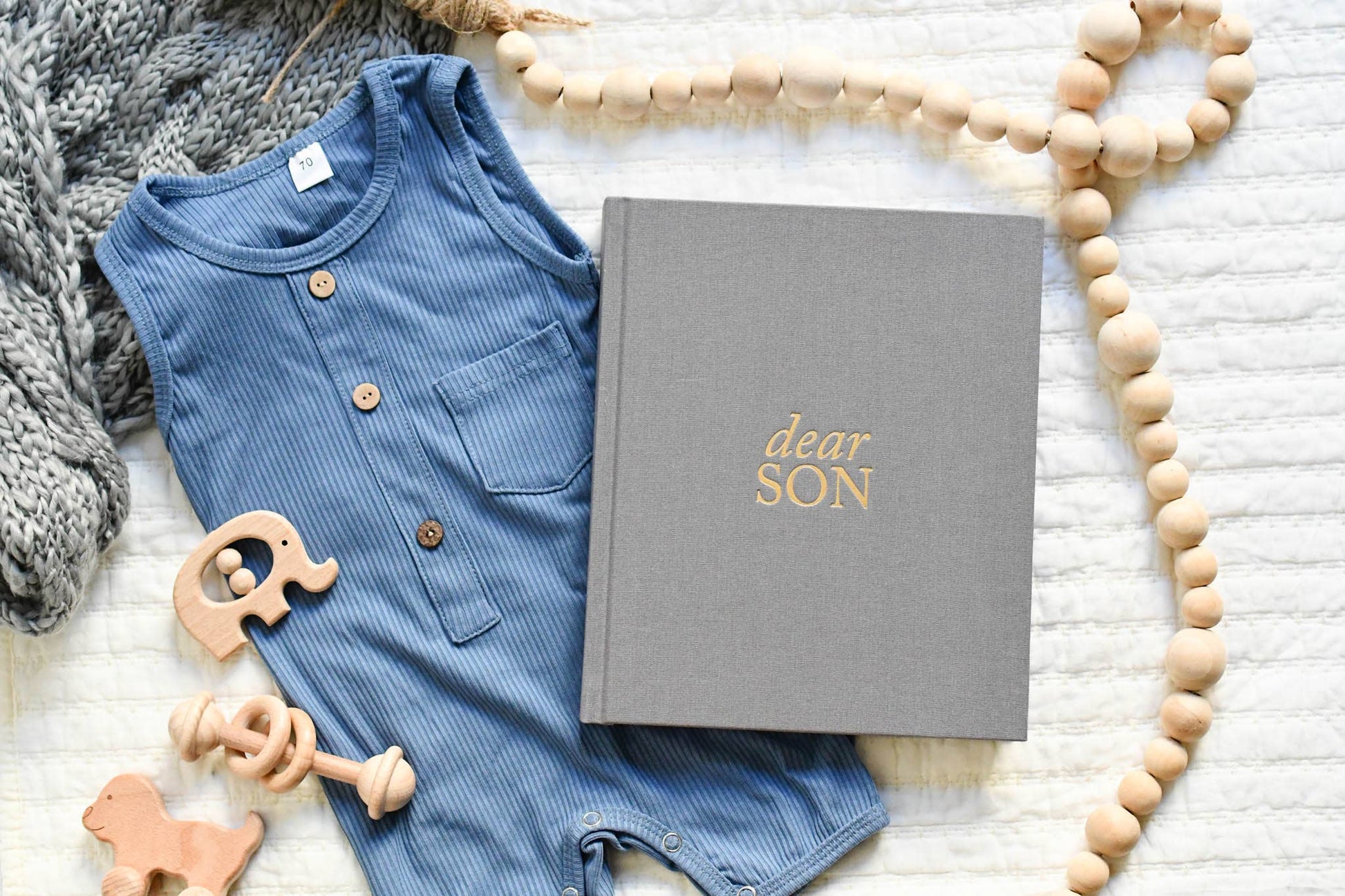 Dear Son Childhood Keepsake Book | Cream