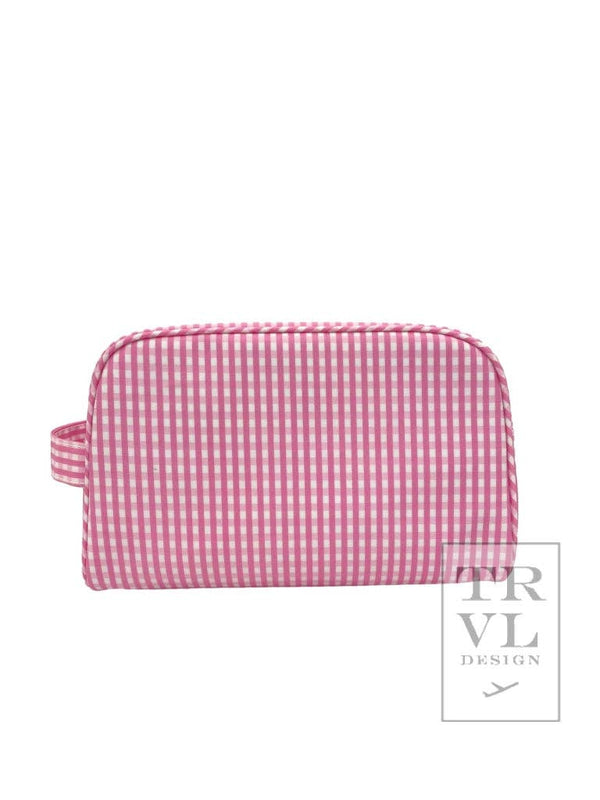 Stowaway Toiletry Bag | Gingham Pink
