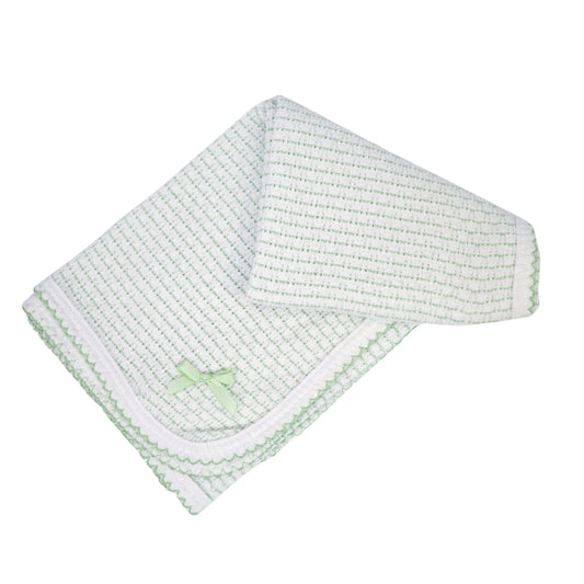 Pinstripe Knit Blanket | Mint