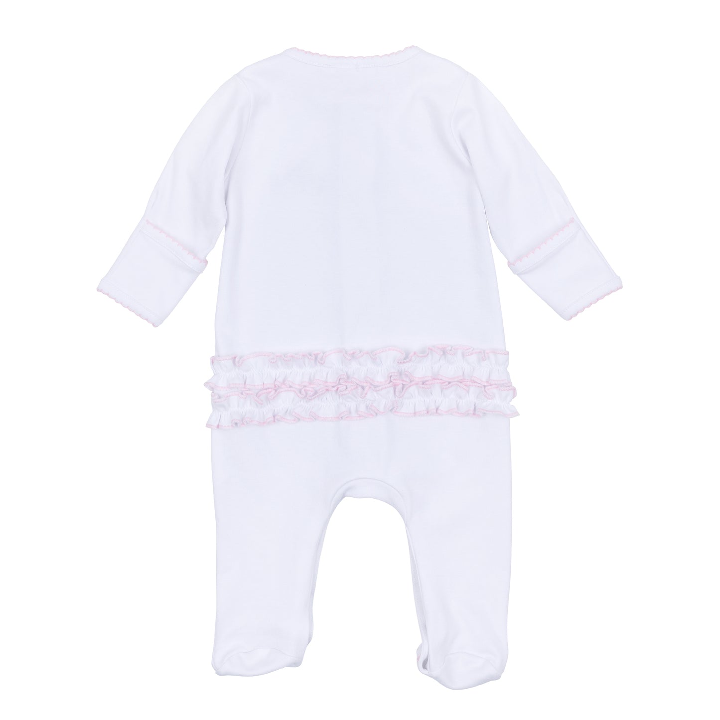 Lucky Little Ones Embroidered Ruffle Footie | Pink