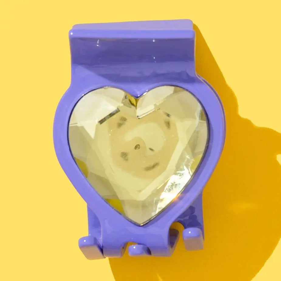 Gemstone Claw Clip - Purple/Yellow Heart