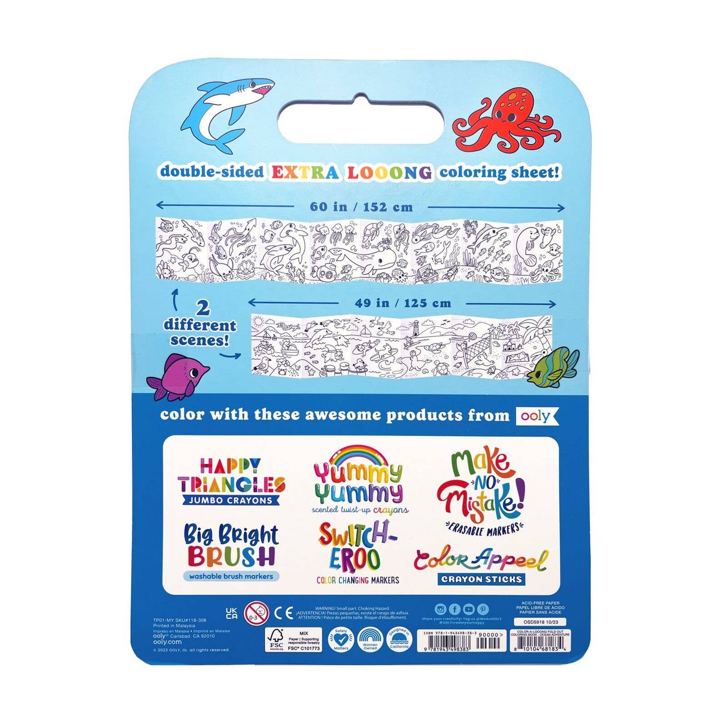 Color-A-Loong 5' Fold Out Coloring Book - Ocean Adventure