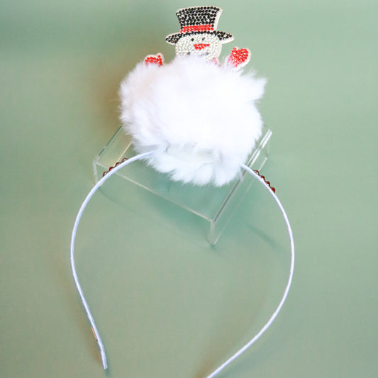 3D Puffy Crystal Headband | Snowman