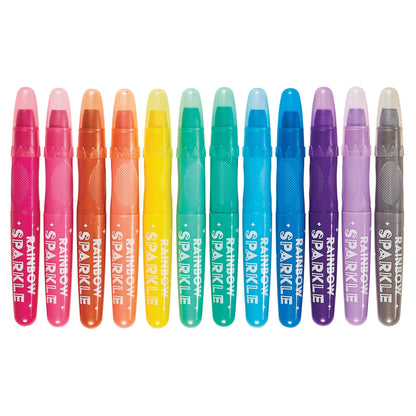 Rainbow Sparkle Metallic Watercolor Gel Crayons - Set of 12